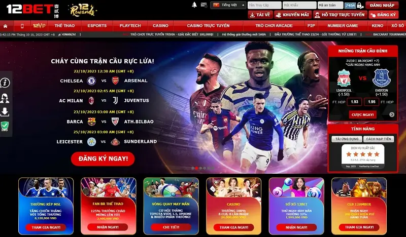 Giao diện 12bet được tối ưu để mang lại trải nghiệm tốt nhất