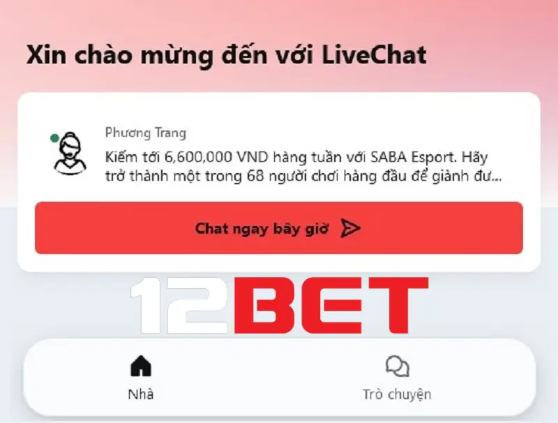 Khung live chat nhà cái 12bet